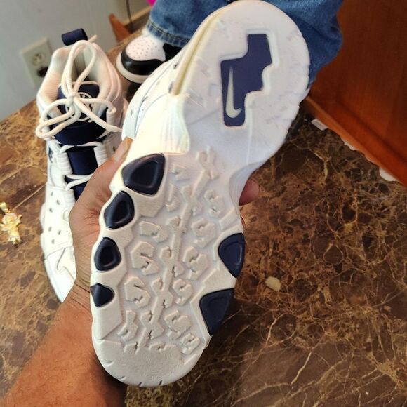 Nike Air Barrage Mid White/Navy – Size 5.5 – Retro Basketball/Trainer - Picture 5 of 9